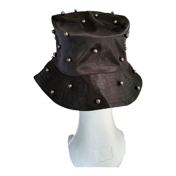 NWT Steve Maddon Black Satin Bucket Cap with Accents OS - Picture 3 of 5